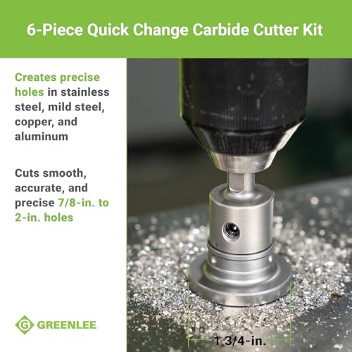 Greenlee 660 6-Piece Quick Change Carbide-Tipped Hole Cutter Set, 7/8" - 2" - Image 4