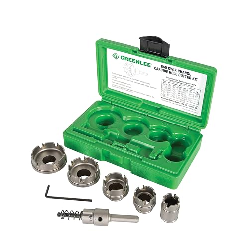 Greenlee 660 6-Piece Quick Change Carbide-Tipped Hole Cutter Set, 7/8" - 2" - Image 1