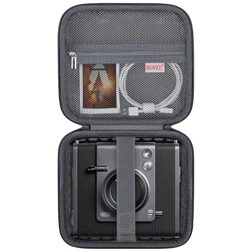 bovke حقيبة حمل BOVKE لكاميرا وطابعة فيلم فوري Fujifilm INSTAX Wide EVO 2 في 1، حقيبة تخزين كاميرا Wide EVO مع جيب شبكي لمرشحات الفيلم، الكابلات، حزم الفيلم، باللون الأسود - Image 1