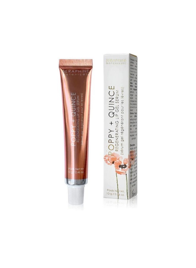 Seraphine Botanicals - Poppy + Quince Regenerating Lip Gel Serum Repair Dry Chapped Lips Instant Hydration Restorative Lip Mask Repairs Moisturizes Plumps Lips Aloe Vera Witch Hazel Extracts 13G - Image 1