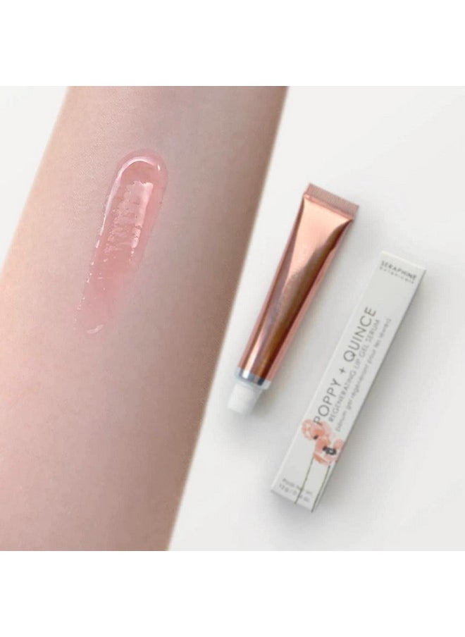 Seraphine Botanicals - Poppy + Quince Regenerating Lip Gel Serum Repair Dry Chapped Lips Instant Hydration Restorative Lip Mask Repairs Moisturizes Plumps Lips Aloe Vera Witch Hazel Extracts 13G - Image 1