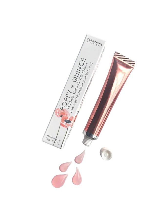 Seraphine Botanicals - Poppy + Quince Regenerating Lip Gel Serum Repair Dry Chapped Lips Instant Hydration Restorative Lip Mask Repairs Moisturizes Plumps Lips Aloe Vera Witch Hazel Extracts 13G - Image 1