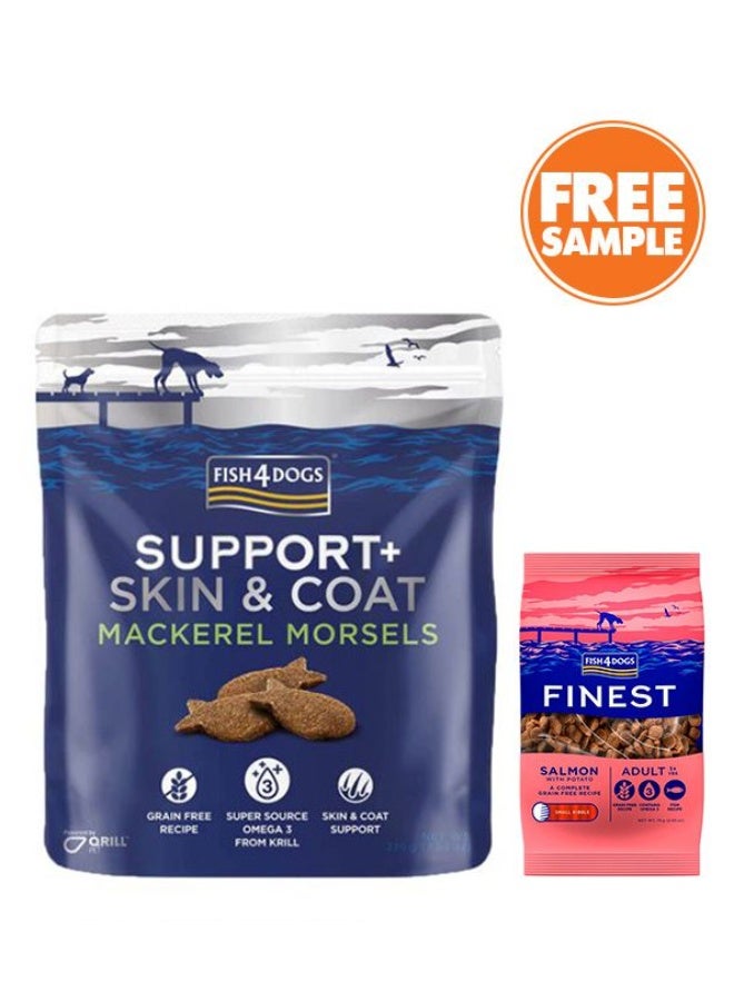 (فيش٤دوجس) فيش فور دوغز سابورت+ قطع ماكريل لصحة الجلد والفرو – مكافآت للكلاب ٢٢٥ غ - Image 2