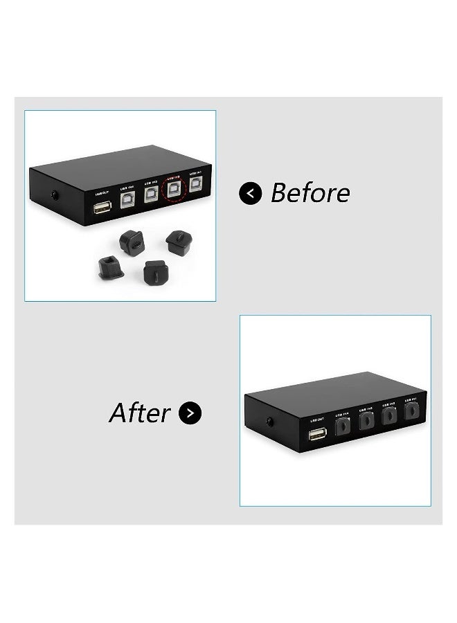 20pcs USB B Anti Dust Cap Cover Plugs USB B Female Dustproof Plug Soft Silicone Protector Black  - Image 3