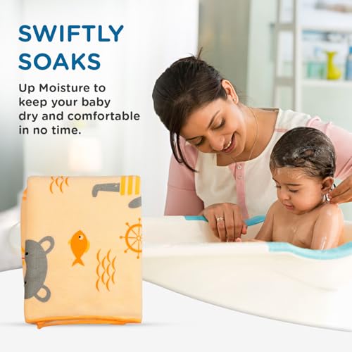 Mee Mee Micro Fiber Baby Bath Towel for New Born | Wash Cloth, Quick Absorbent, Extra Soft Cotton Towels for Kids/Toddlers/Infants/Babies, Pack of 1, Orange 70X110 CM - Image 5