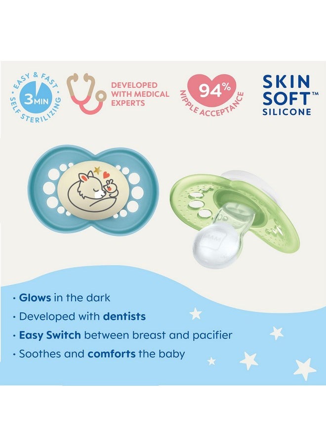 MAM MAM Original Day & Night Baby Pacifier, Nipple Shape Helps Promote Healthy Oral Development, Glows in The Dark, 3 Pack, 6-16 Months, Boy,3 Count (Pack of 1)  - Image 2
