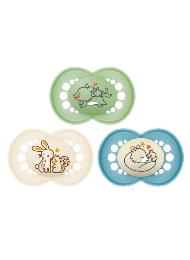 MAM MAM Original Day & Night Baby Pacifier, Nipple Shape Helps Promote Healthy Oral Development, Glows in The Dark, 3 Pack, 6-16 Months, Boy,3 Count (Pack of 1)  - Image 1