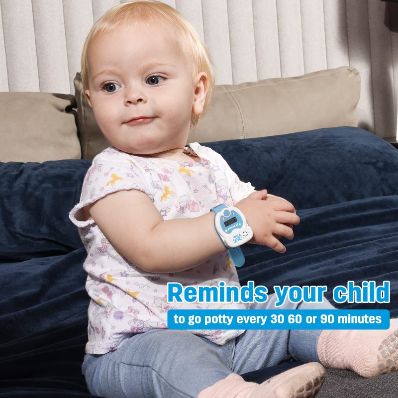 SKYROKU ساعة تدريب الحمام للأطفال من SKYROKU – شكل مرح للمرحاض، تذكيرات موسيقية وضوئية، 3 أغاني، مؤقت عد تنازلي، بطارية قابلة للاستبدال، حزام سيليكون – إعداد سهل وآمن للأطفال - Image 3