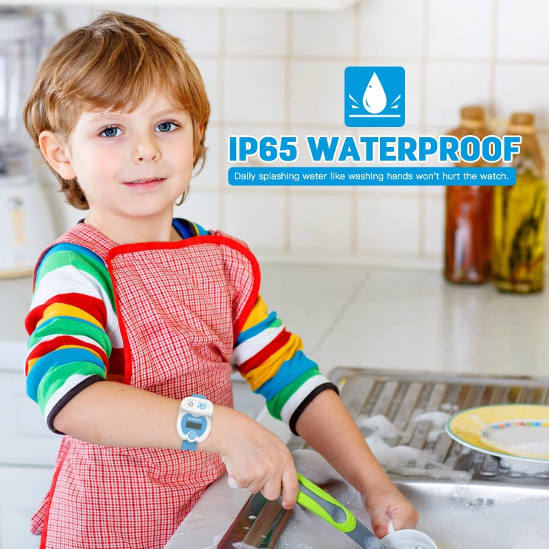 SKYROKU ساعة تدريب الحمام للأطفال من SKYROKU – شكل مرح للمرحاض، تذكيرات موسيقية وضوئية، 3 أغاني، مؤقت عد تنازلي، بطارية قابلة للاستبدال، حزام سيليكون – إعداد سهل وآمن للأطفال - Image 4