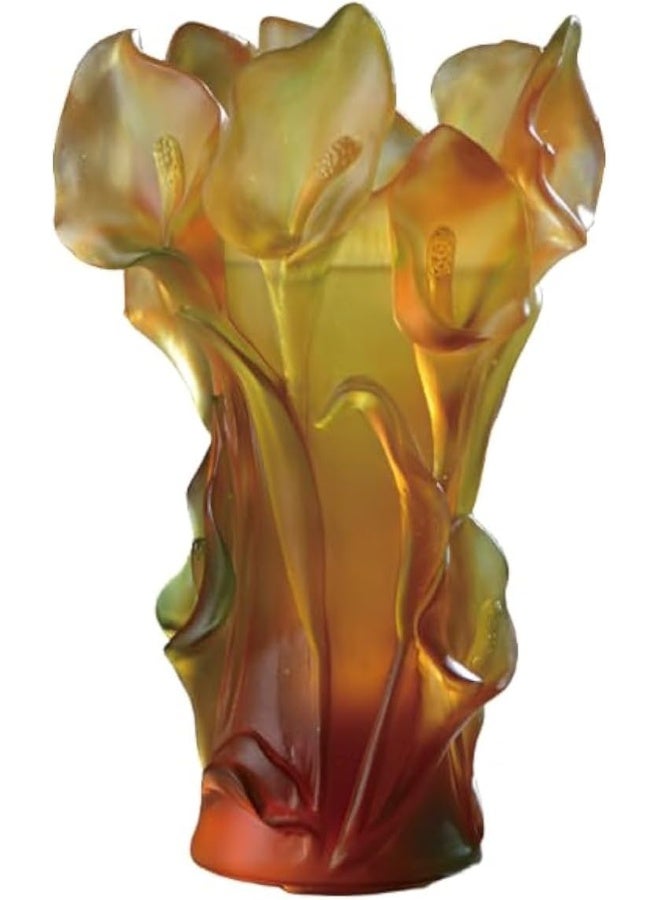 Bliss Vie Bliss Vie Crystal Bakhoor Incense Burner Arabic Mabkhar Bakhoor Incense Burner Set Home Decor Ramadan Decor Table Decor (Callalily Orange, 20cm)  - Image 1
