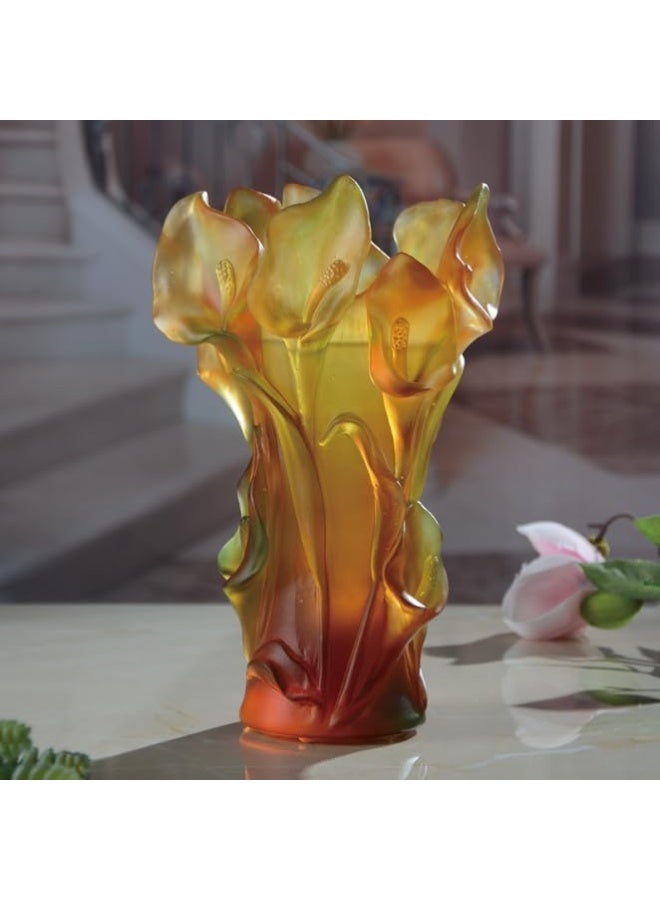 Bliss Vie Bliss Vie Crystal Bakhoor Incense Burner Arabic Mabkhar Bakhoor Incense Burner Set Home Decor Ramadan Decor Table Decor (Callalily Orange, 20cm)  - Image 3