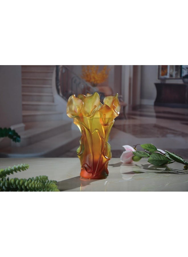 Bliss Vie Bliss Vie Crystal Bakhoor Incense Burner Arabic Mabkhar Bakhoor Incense Burner Set Home Decor Ramadan Decor Table Decor (Callalily Orange, 20cm)  - Image 2