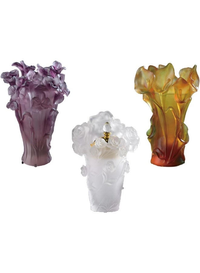 Bliss Vie Bliss Vie Crystal Bakhoor Incense Burner Arabic Mabkhar Bakhoor Incense Burner Set Home Decor Ramadan Decor Table Decor (Callalily Orange, 20cm)  - Image 4