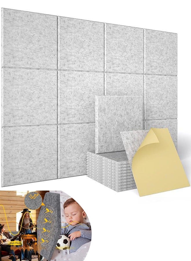 VUCATIN 12 PCS Acoustic Panels High Density Sound Absorbing Panels Sound Proof Insulation Square Wall Decor Self-Adhesive Felt board Decorative Notice Board - Image 1