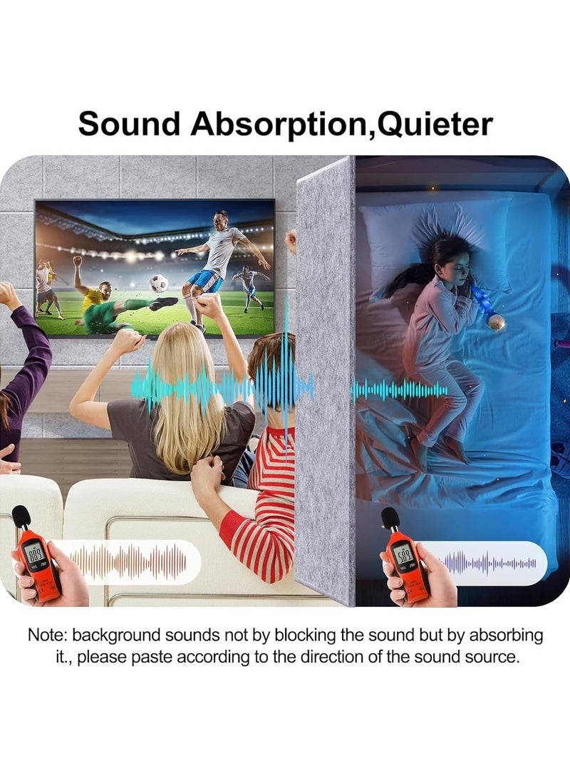 VUCATIN 12 PCS Acoustic Panels High Density Sound Absorbing Panels Sound Proof Insulation Square Wall Decor Self-Adhesive Felt board Decorative Notice Board - Image 2