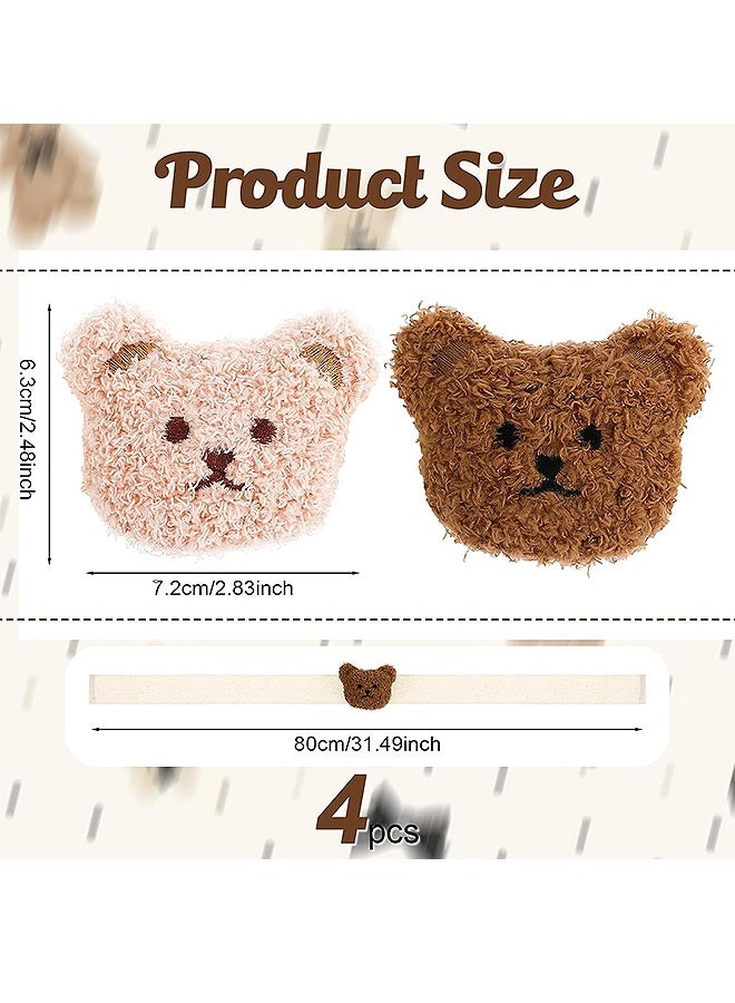إم إكس إن 4 Pcs Bear Curtain Holders, Cartoon Bear Curtain Tieback, Teddy Bear Nursery Decor for Home Office Bedroom Living Room Window Treatment Decor - Image 2
