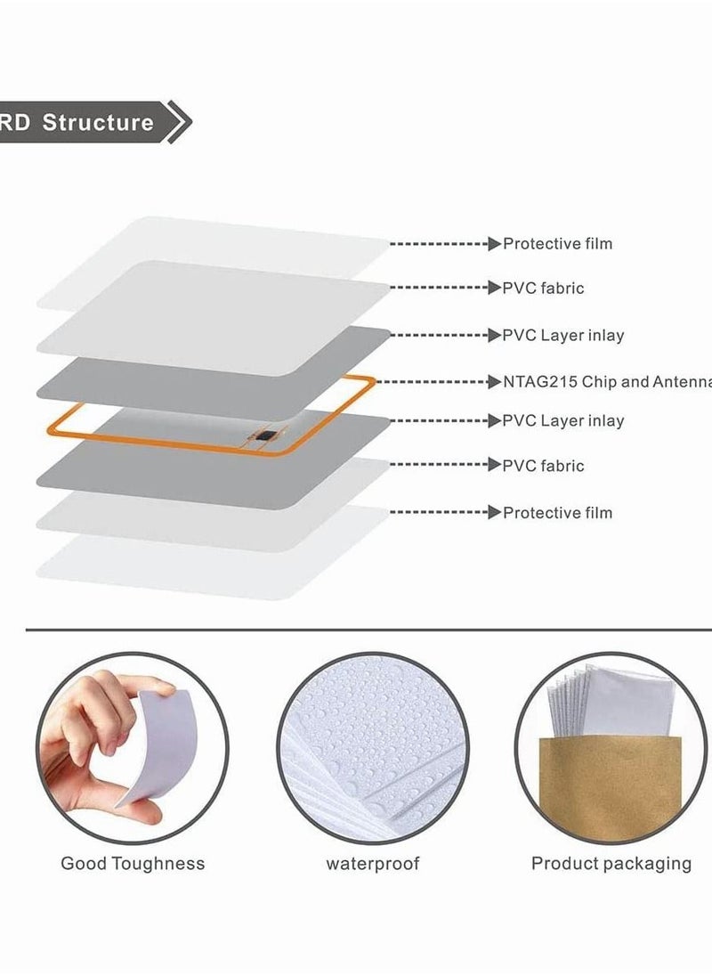 ماركة غير محددة - 50 قطعة من بطاقات NTAG215 NFC (بطاقات NFC فارغة) بطاقات NFC 215 فارغة PVC قابلة للبرمجة متوافقة مع جميع الهواتف التي تدعم NFC - Image 1