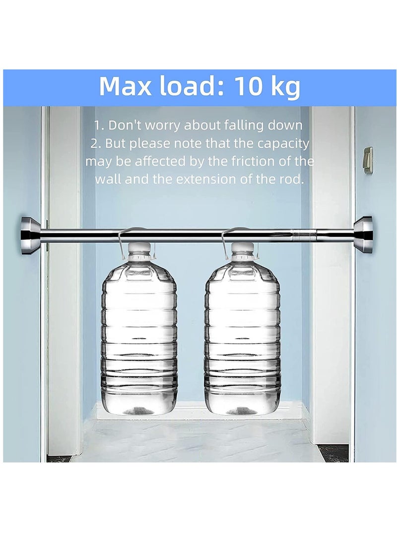 Shower Curtain Rod Adjustable Tension Spring Shower Curtain Rod Telescopic Curtain Rod Stainless Steel Retractable Clothes Rod Retractable Rod No Drilling Required (40-66 Inch) - Image 2
