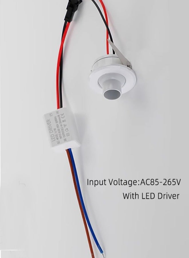 2 حزمة من تركيبات أضواء LED غائرة قابلة للتعديل، قابلة للدوران 360 درجة، أضواء كشاف صغيرة اتجاهية مثبتة على السقف، مصابيح مضادة للتوهج 3 وات لديكور خزانة العرض والمنزل المعلقة - Image 5
