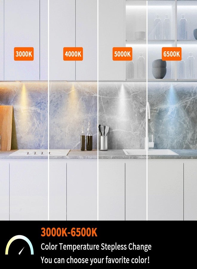 VST Under Cabinet Lights CCT 3000K-6000K, Puck Lights Color Temperature and Brightness Adjustable with Touch Switch and ETL Listed Led Driver, Plug in Led Light for Kitchen Under Cabinet Wardrobe - Image 4