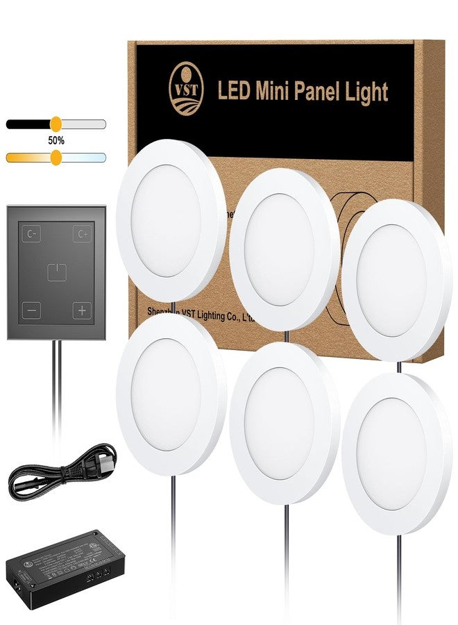VST Under Cabinet Lights CCT 3000K-6000K, Puck Lights Color Temperature and Brightness Adjustable with Touch Switch and ETL Listed Led Driver, Plug in Led Light for Kitchen Under Cabinet Wardrobe - Image 1