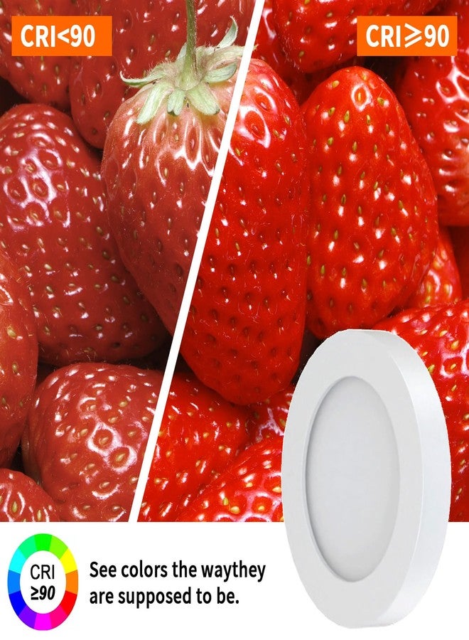 VST Under Cabinet Lights CCT 3000K-6000K, Puck Lights Color Temperature and Brightness Adjustable with Touch Switch and ETL Listed Led Driver, Plug in Led Light for Kitchen Under Cabinet Wardrobe - Image 3