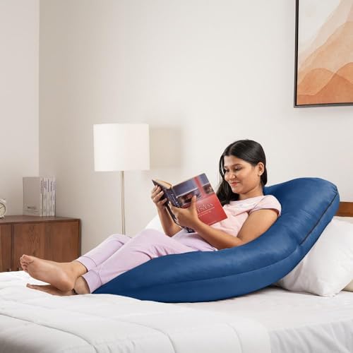 Wakefit Pregnancy Pillow | 3 Month Warranty | Velvet G-Shape Maternity Pillow for Pregnant Mothers, Pillow for Pregnant Women | Charcoal Grey - Image 3
