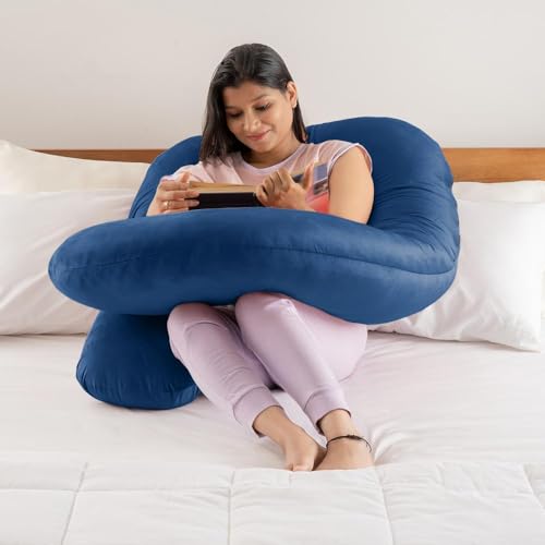 Wakefit Pregnancy Pillow | 3 Month Warranty | Velvet G-Shape Maternity Pillow for Pregnant Mothers, Pillow for Pregnant Women | Charcoal Grey - Image 5