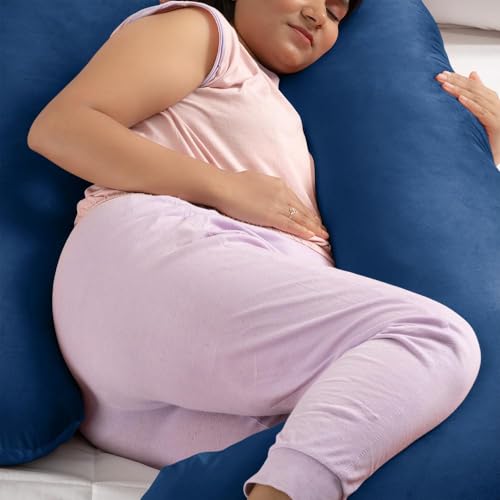 Wakefit Pregnancy Pillow | 3 Month Warranty | Velvet G-Shape Maternity Pillow for Pregnant Mothers, Pillow for Pregnant Women | Charcoal Grey - Image 2