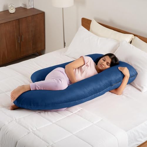 Wakefit Pregnancy Pillow | 3 Month Warranty | Velvet G-Shape Maternity Pillow for Pregnant Mothers, Pillow for Pregnant Women | Charcoal Grey - Image 1