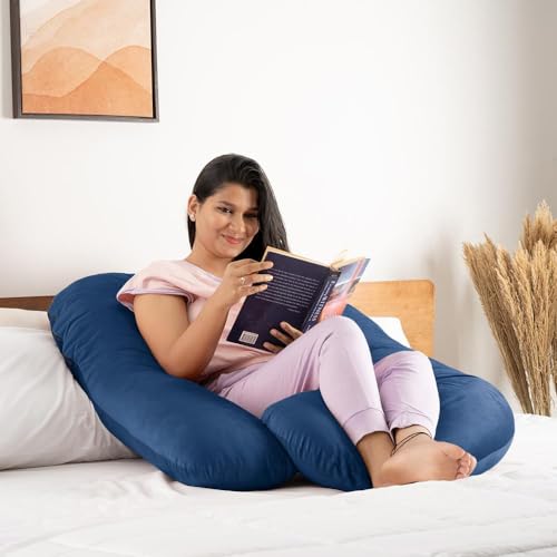 Wakefit Pregnancy Pillow | 3 Month Warranty | Velvet G-Shape Maternity Pillow for Pregnant Mothers, Pillow for Pregnant Women | Charcoal Grey - Image 4