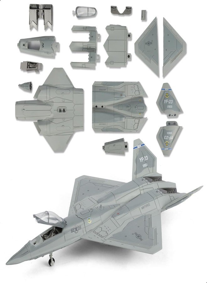 SEBUNAS 1:72 Scale YF-23 Black Widow II Fighter Jet Quick Assembly Model Kit, Plastic YF-23 Fun Toy Airplane Assembly Model with Stand Kids Gift Suitable (36PCS) - Image 1