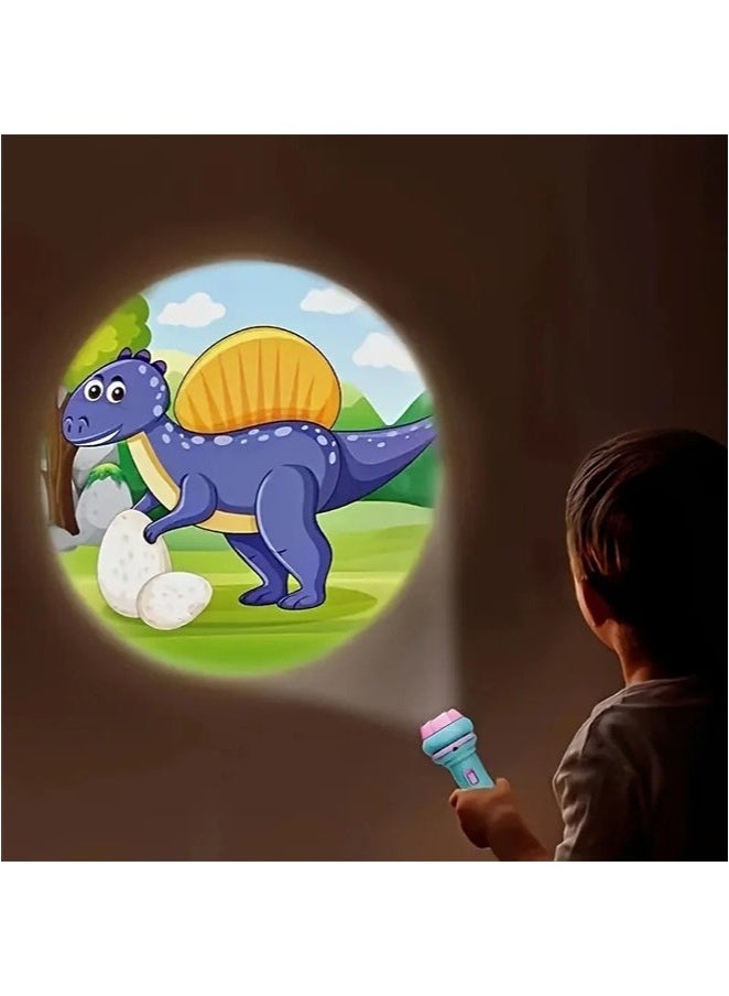 Cartoon children's projection flashlight,24 Patterns 3 Cards Flash Bedtime Light, Early Educational Toys for Kids (Purple) - Image 4