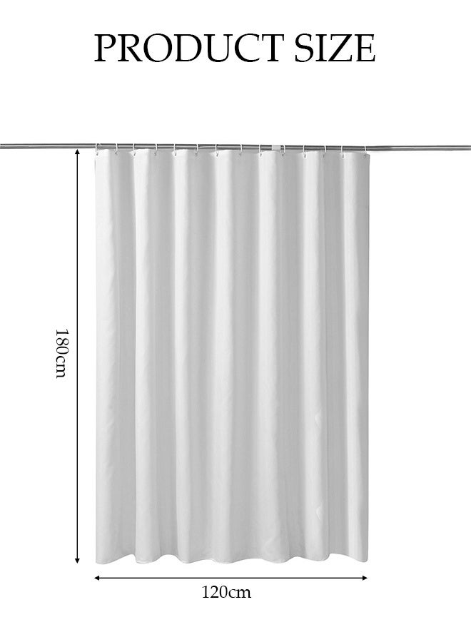 DUNISO Waterproof Shower Curtain，Thickened Bathroom Curtains，Moisture Absorption And Durability，Waterproof Quick Drying，Anti Mold，With Hooks，For Bathroom And Bath Tub，120*180cm，White  - Image 2