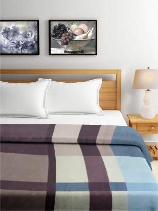 TIB 130 GSM Checkered Polycotton Cotton Feel Elastic Fitted Single Size Bedsheet with 1 Pillow Covers -Geometric, Multicolor | 130 TC | Best Suitable for 4-8 inch Mattress - Image 2