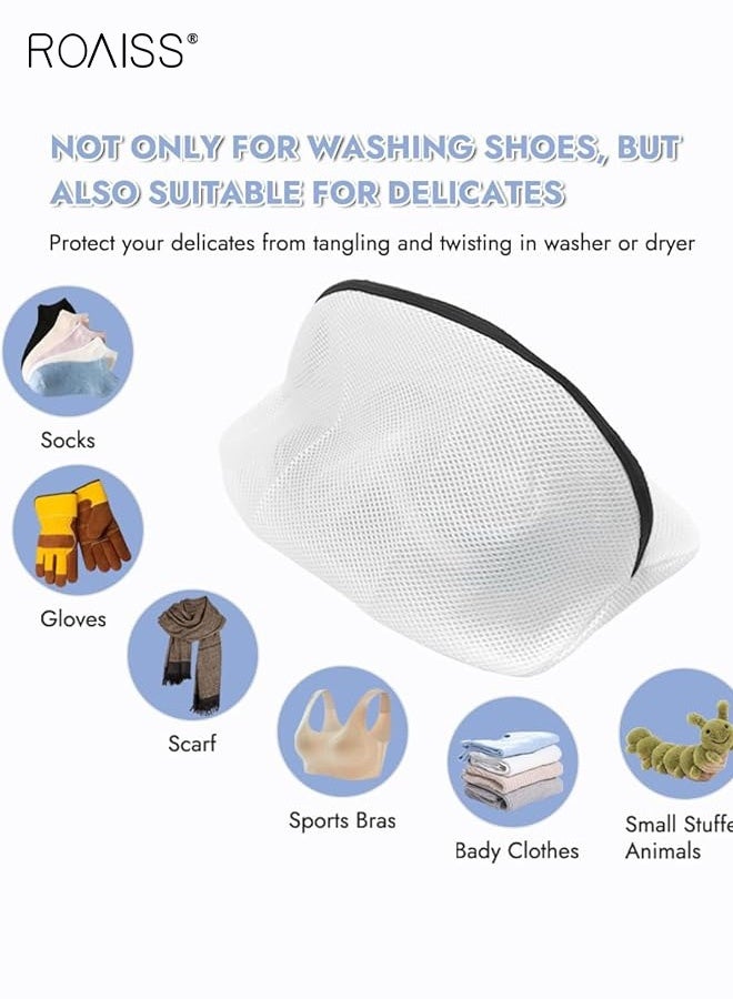 roaiss 3-Pack Unisex Reusabletravel Shoe Bags Transparent Storage Bags with Zipper for Hand Carry or Hanging Outdoor Travel Shoe Packaging Bags - Portable, Multi-functional, Odor-Resistant White - Image 5