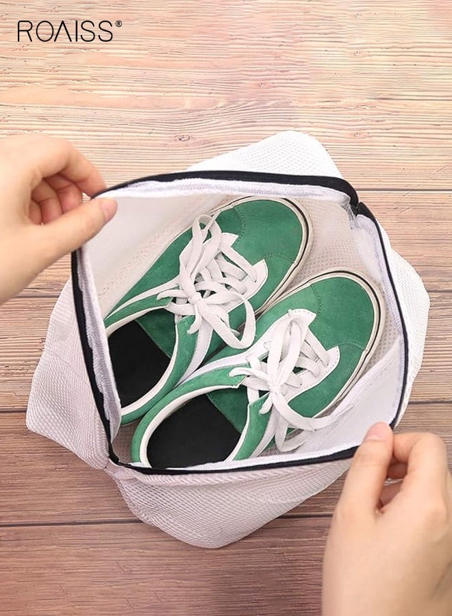 roaiss 3-Pack Unisex Reusabletravel Shoe Bags Transparent Storage Bags with Zipper for Hand Carry or Hanging Outdoor Travel Shoe Packaging Bags - Portable, Multi-functional, Odor-Resistant White - Image 3