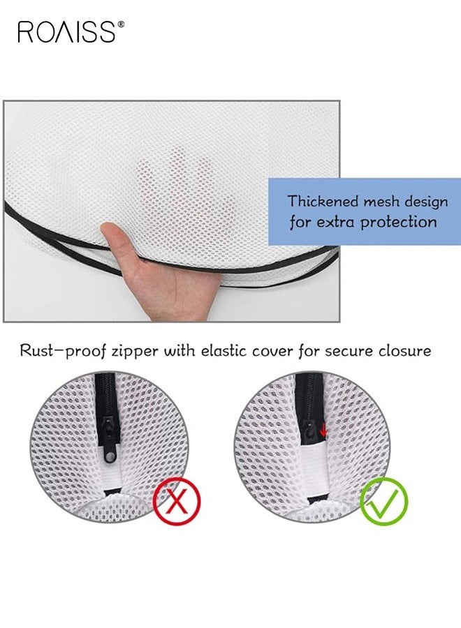 roaiss 3-Pack Unisex Reusabletravel Shoe Bags Transparent Storage Bags with Zipper for Hand Carry or Hanging Outdoor Travel Shoe Packaging Bags - Portable, Multi-functional, Odor-Resistant White - Image 4