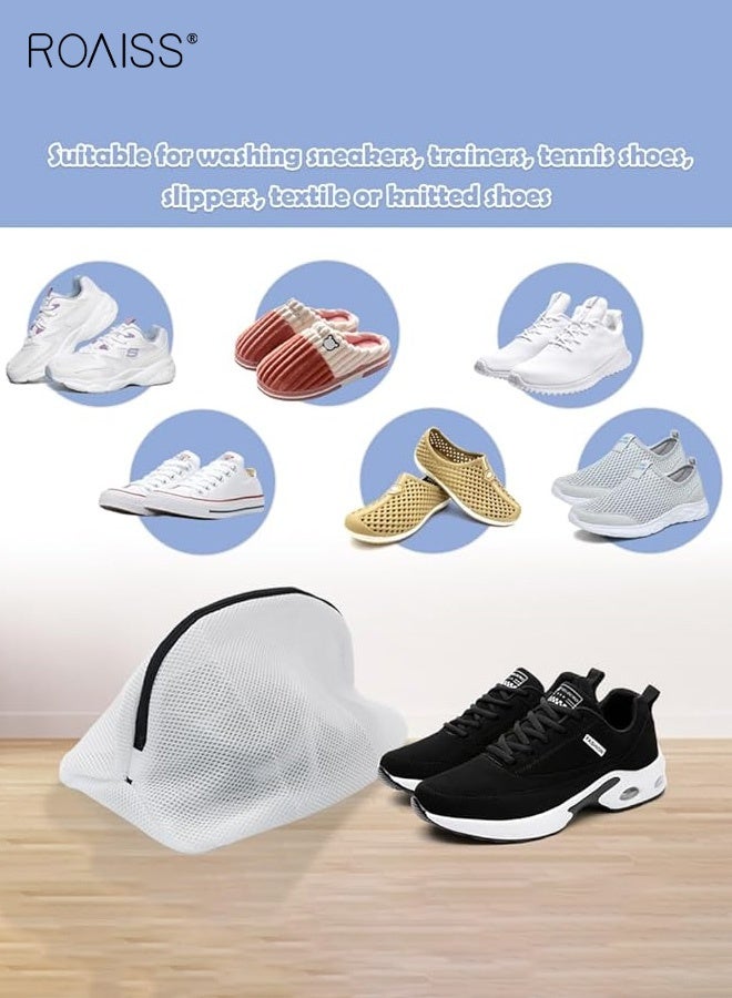 roaiss 3-Pack Unisex Reusabletravel Shoe Bags Transparent Storage Bags with Zipper for Hand Carry or Hanging Outdoor Travel Shoe Packaging Bags - Portable, Multi-functional, Odor-Resistant White - Image 2