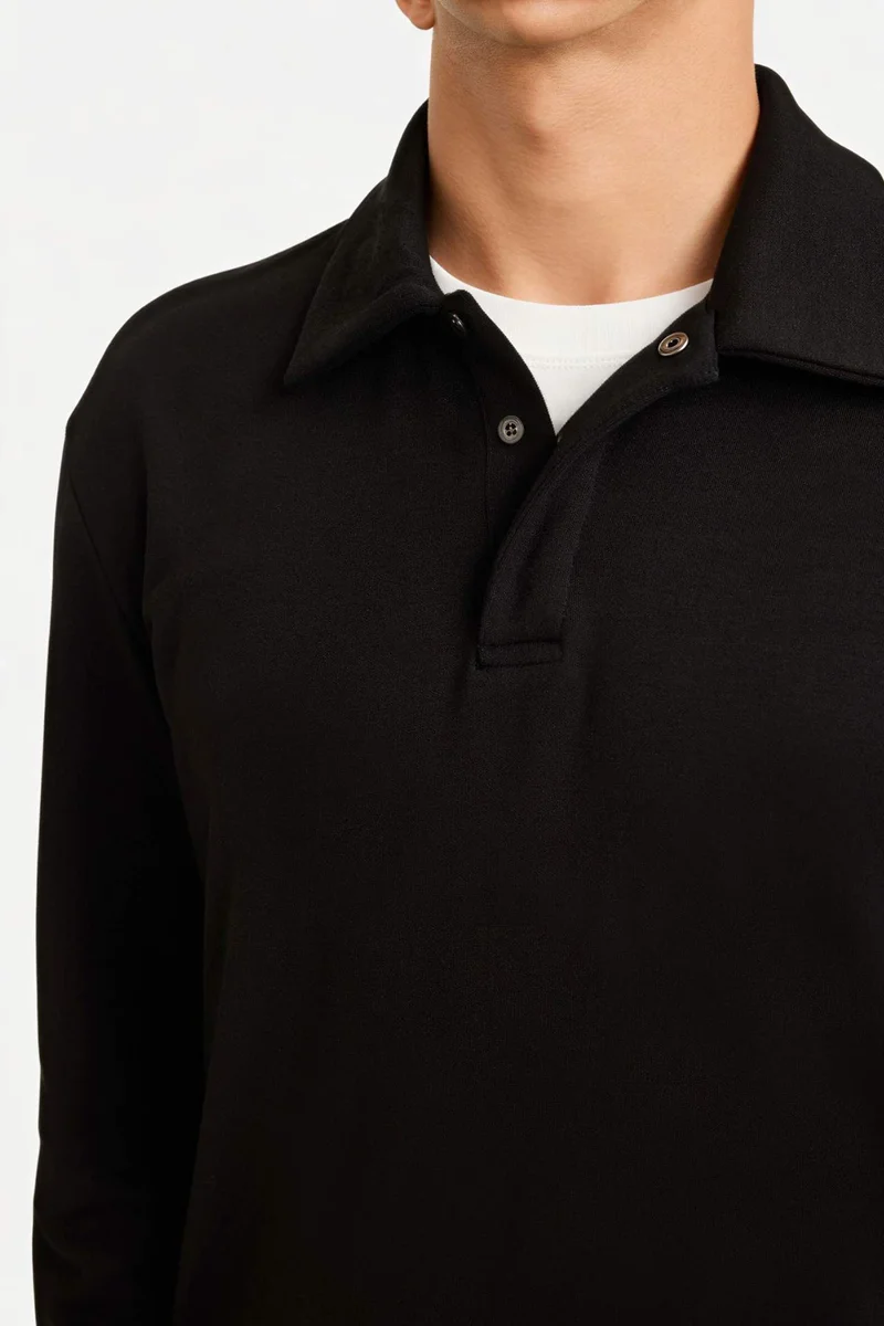 Defacto  Standard Fit Polo Collar Modal Sports Sweatshirt for Men | Best Price UAE