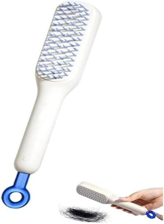 WISHBONE TELESCOPIC COMB Self Cleaning Hair Brush Hairbrushes for Women Easy Clean Hair Brush, Massage Comb with Retractable Bristles One-pull Clean Anti Static Hair Brush Hair Styling Tools - Image 1