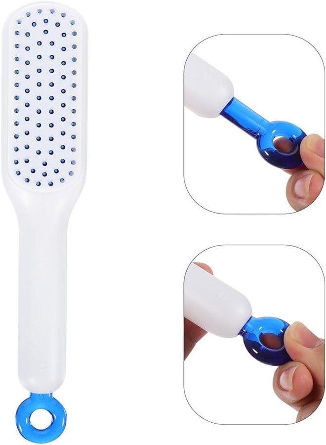 WISHBONE TELESCOPIC COMB Self Cleaning Hair Brush Hairbrushes for Women Easy Clean Hair Brush, Massage Comb with Retractable Bristles One-pull Clean Anti Static Hair Brush Hair Styling Tools - Image 2