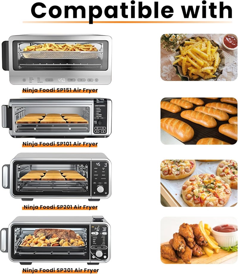 AODPWEN Crumb Tray Replacement for Ninja Foodi SP101 SP151 Air Fryer Oven with 4 Pcs Teflon Mats, Air Fryer Accessories for Ninja airfryer Flip Up Toaster Oven - Image 2