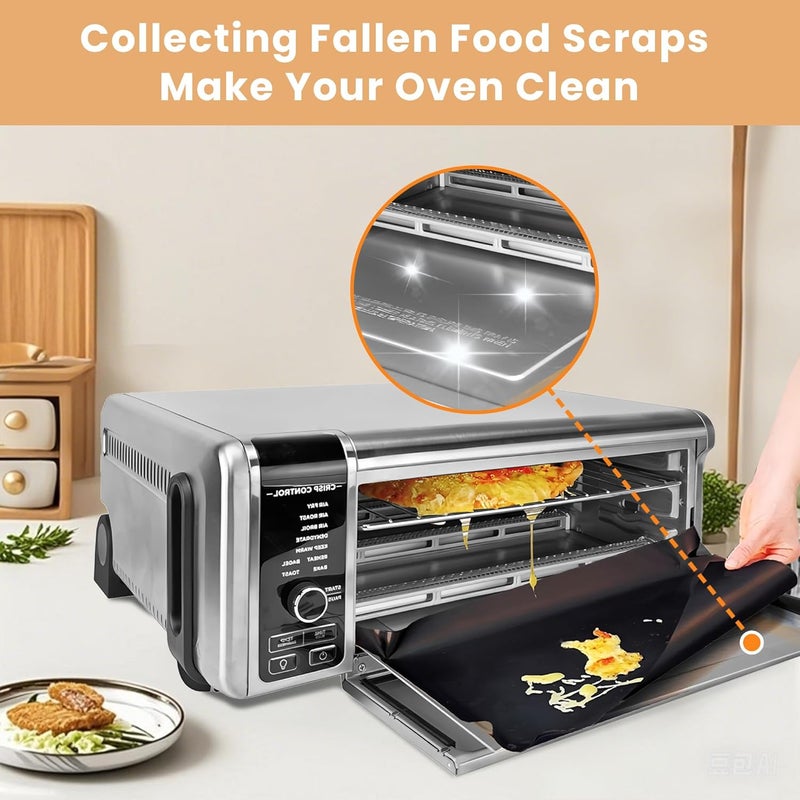 AODPWEN Crumb Tray Replacement for Ninja Foodi SP101 SP151 Air Fryer Oven with 4 Pcs Teflon Mats, Air Fryer Accessories for Ninja airfryer Flip Up Toaster Oven - Image 5