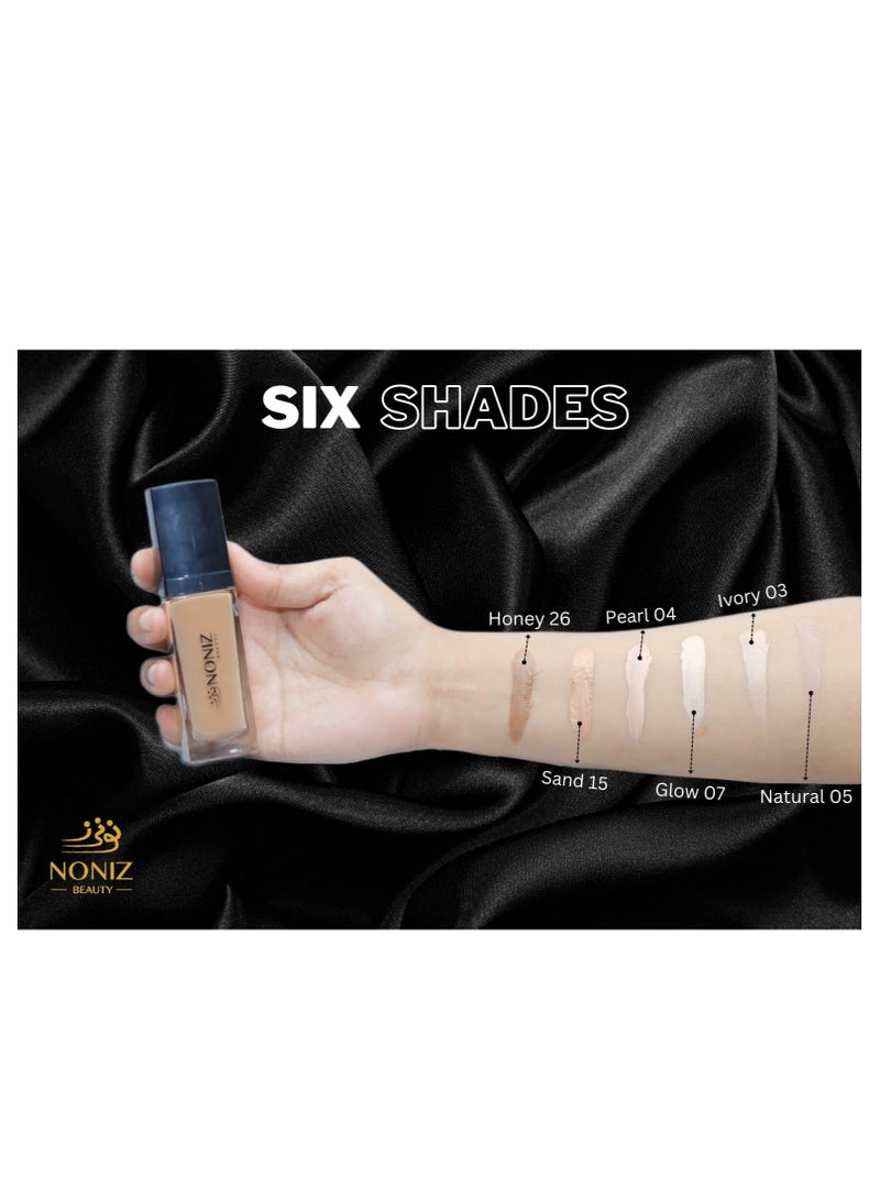 Noniz Beauty Flawless Face Makeup - Waterproof Liquid Foundation- Medium to Full Coverage-Matte Finishing Makeup Look - Oil Absorbing - Vegan Formula- Cruelty-Free Makeup 40 ml - Image 2