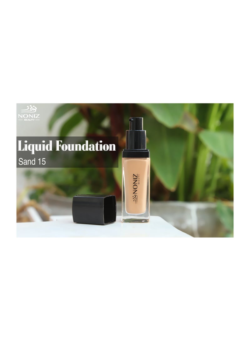 Noniz Beauty Flawless Face Makeup - Waterproof Liquid Foundation- Medium to Full Coverage-Matte Finishing Makeup Look - Oil Absorbing - Vegan Formula- Cruelty-Free Makeup 40 ml - Image 3