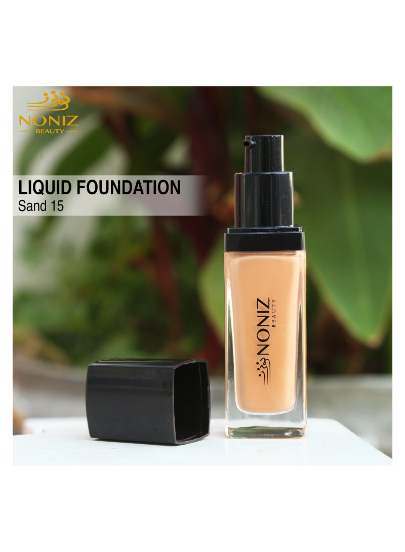 Noniz Beauty Flawless Face Makeup - Waterproof Liquid Foundation- Medium to Full Coverage-Matte Finishing Makeup Look - Oil Absorbing - Vegan Formula- Cruelty-Free Makeup 40 ml - Image 4