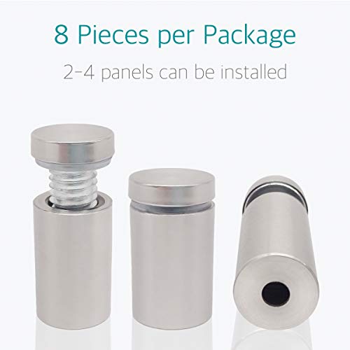 Lantee 1/2" x 3/4" Wall Sign Standoff Mounting Hardware Kit - Lantee 8 Pcs 12 x 20mm Glass Standoffs Mounts Screws, Stainless Steel Standoff Bolts - Image 2