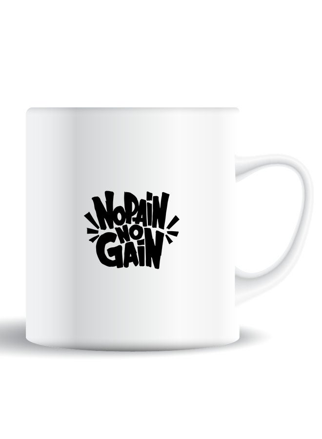 Theodor Premium Quality Two Sided Printed Coffee Mug Tea Cup No Pain No Gain For Home Office, Kids Men Women - Image 1