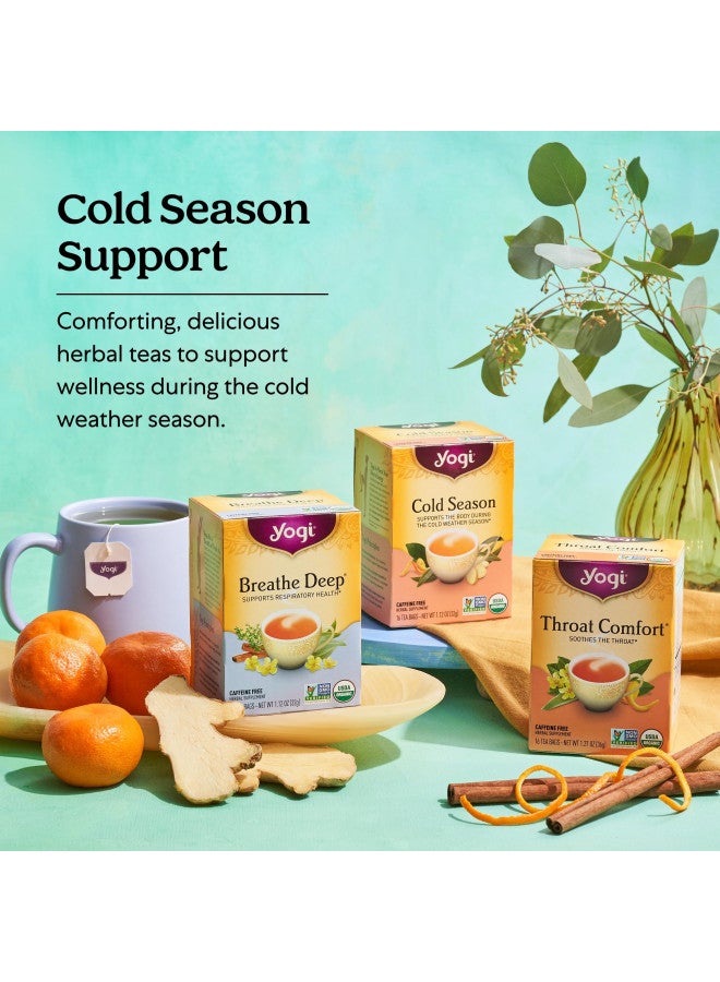 YOGI Yogi Tea - Throat Comfort (6 Pack) - Soothes the Throat with Wild Cherry Bark, Licorice Root, Mullein, and Ginger - Caffeine Free - 96 Organic Herbal Tea Bags  - Image 5